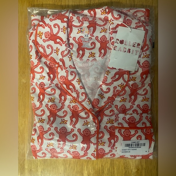 Roller Rabbit Watermelon Monkey Polo Pajamas New - Picture 6 of 6